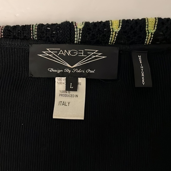 Sabri Ozel Angel Made In ITALY sweater Jacket Large multicolor Boho - Picture 4 of 8